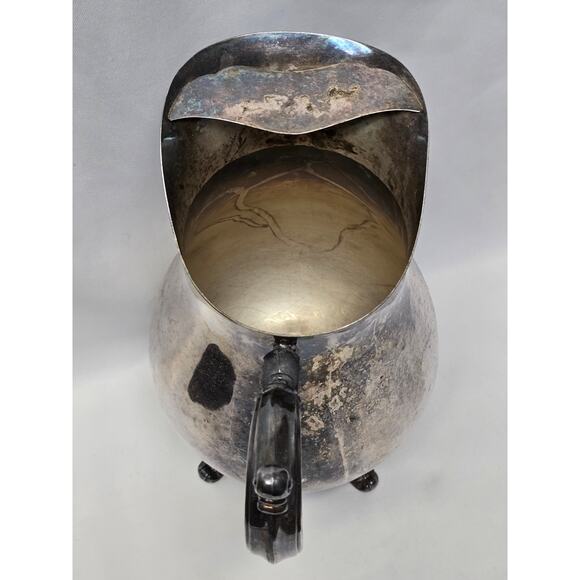 Vintage Silver Plated WM Rogers 817 Footed Ice Guard Water Beverage Pitcher - Picture 5 of 12